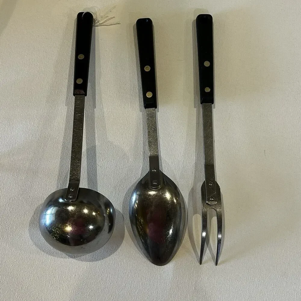 Vintage Ekco Forge Stainless Vanadium Cooking Utensils Lot 4 Pc